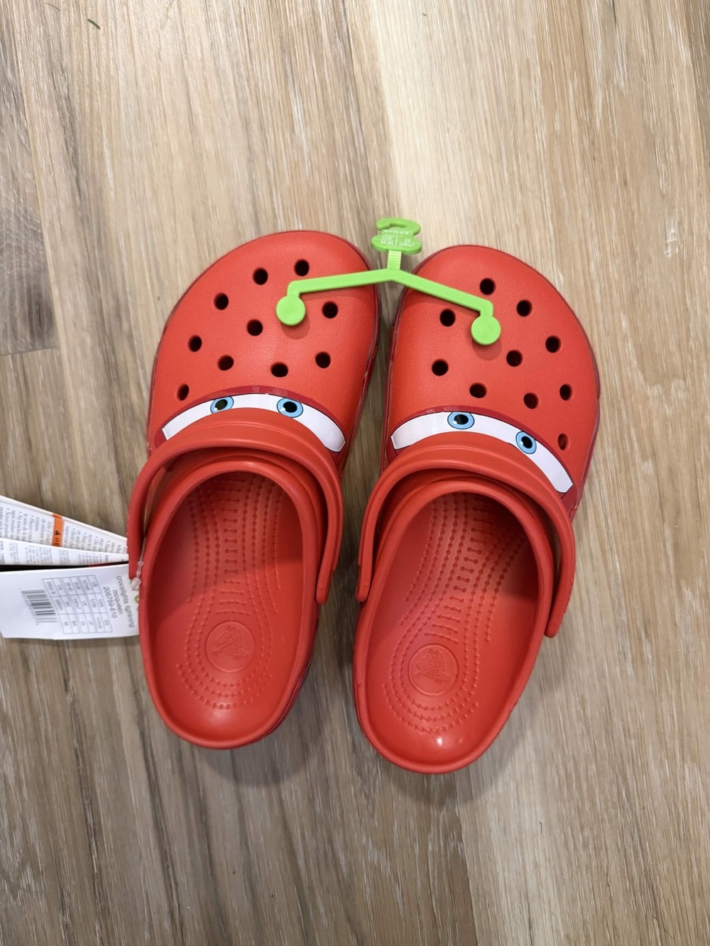CROCS Men’s' Bright Red Slip-On Clogs with Eye Graphic